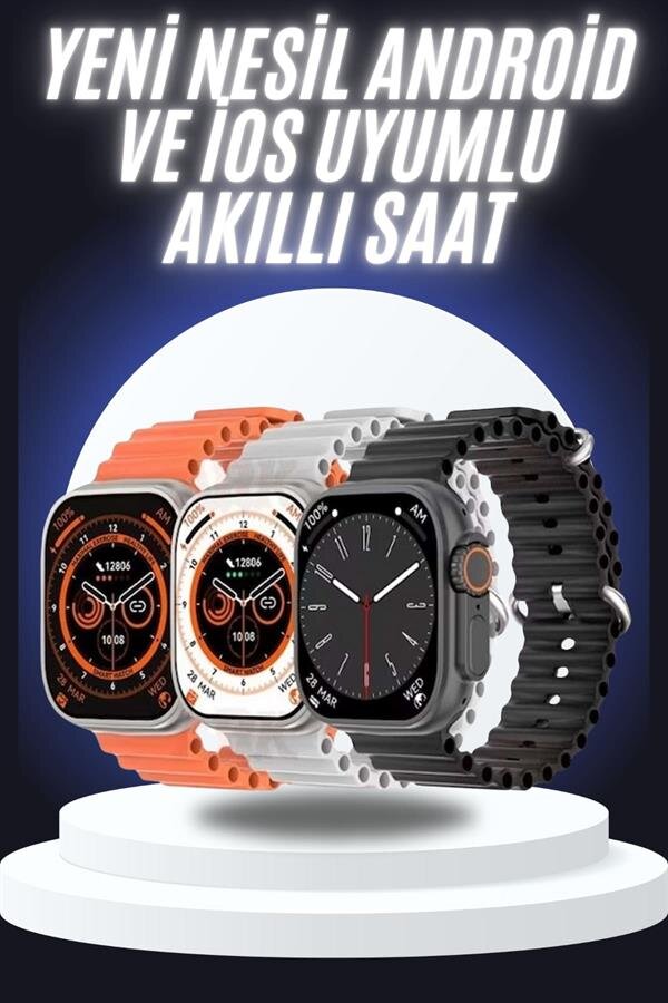 Yeni Nesil Akıllı Saat Çok Yönlü Titreşimli 49 MM Android ve İOS Uyumlu 2 Yeni Nesil Akıllı Saat Çok Yönlü Titreşimli 49 MM Android ve İOS Uyumlu - Görsel 2