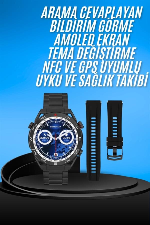 Akıllı Saat Çelik Kordonlu Amoled Ekran Android ve İOS Uyumlu Çağrı Cevaplayabilen 1 Akıllı Saat Çelik Kordonlu Amoled Ekran Android ve İOS Uyumlu Çağrı Cevaplayabilen