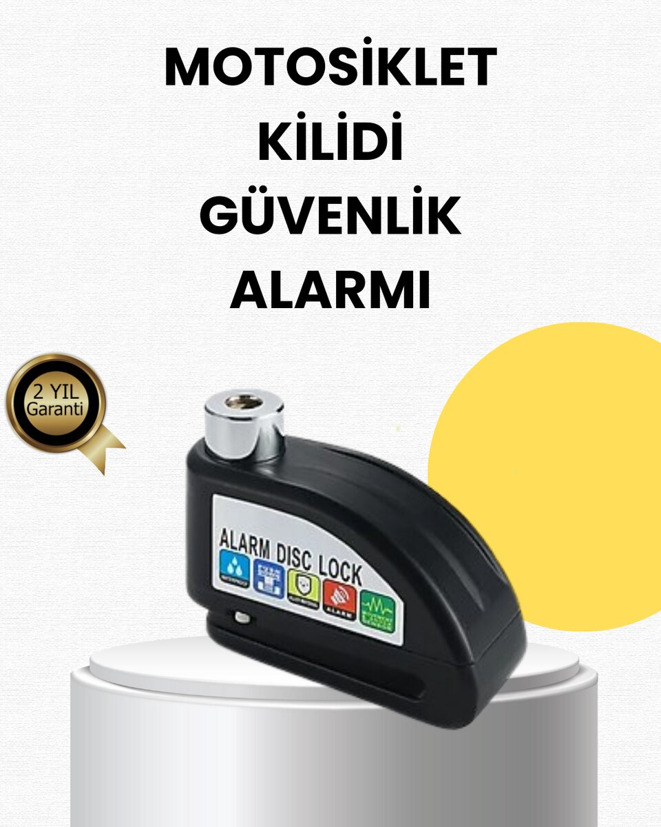 Çelik Gövdeli Alarm Disk Kilidi Motosiklet ve Bisiklet İçin Güvenlik 1 Çelik Gövdeli Alarm Disk Kilidi Motosiklet ve Bisiklet İçin Güvenlik