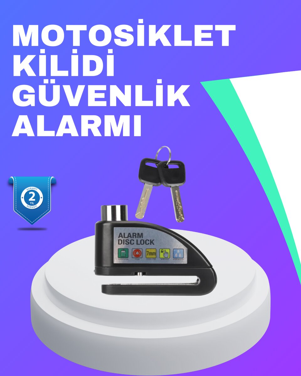 Su Geçirmez Alarm Disk Kilidi Motosiklet Scooter Bisiklet Güvenlik 1 Su Geçirmez Alarm Disk Kilidi Motosiklet Scooter Bisiklet Güvenlik
