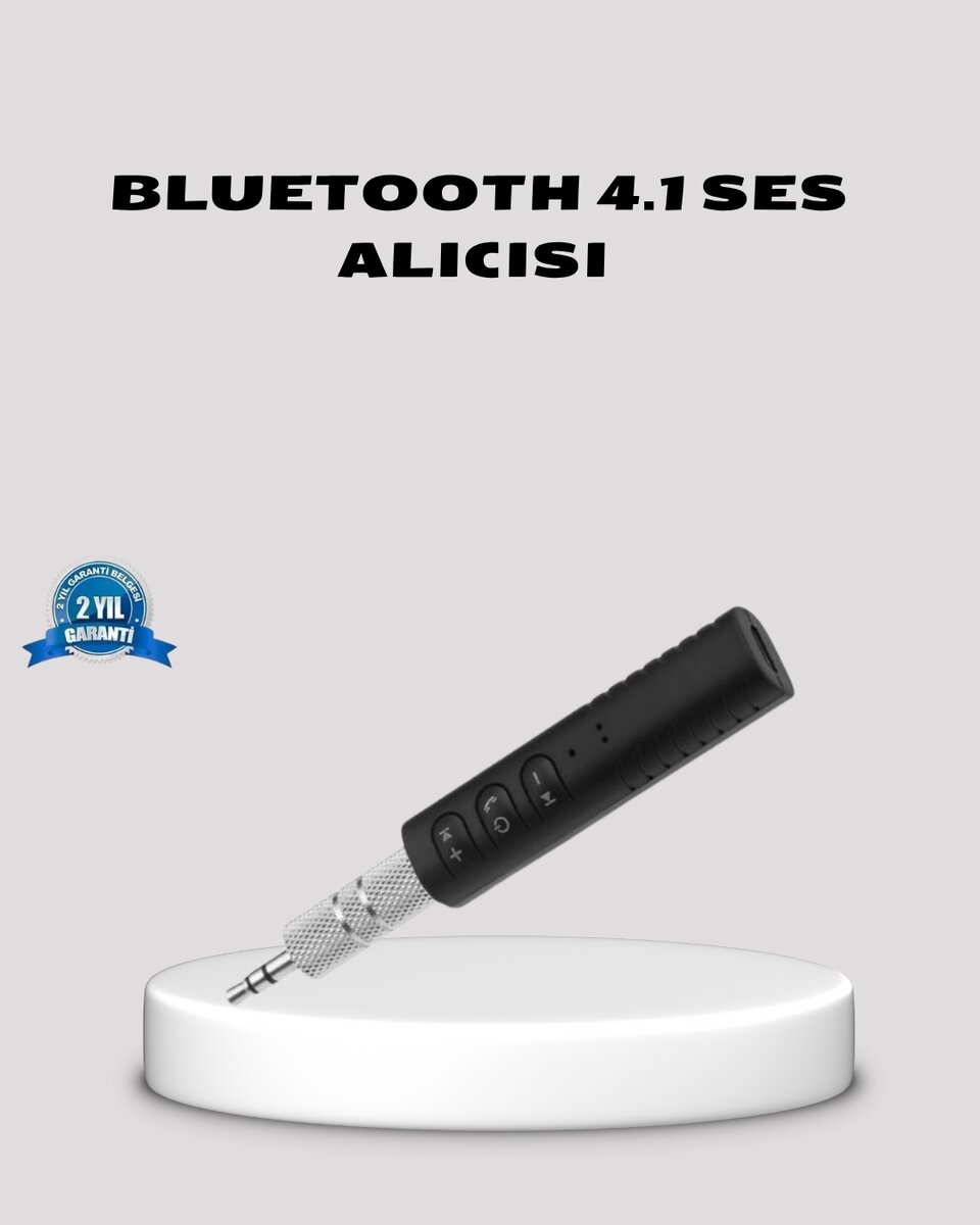 Bluetooth 4.1 Müzik Alıcısı 3.5mm Aux Girişli Mini Kablosuz Adaptör 1 Bluetooth 4.1 Müzik Alıcısı 3.5mm Aux Girişli Mini Kablosuz Adaptör