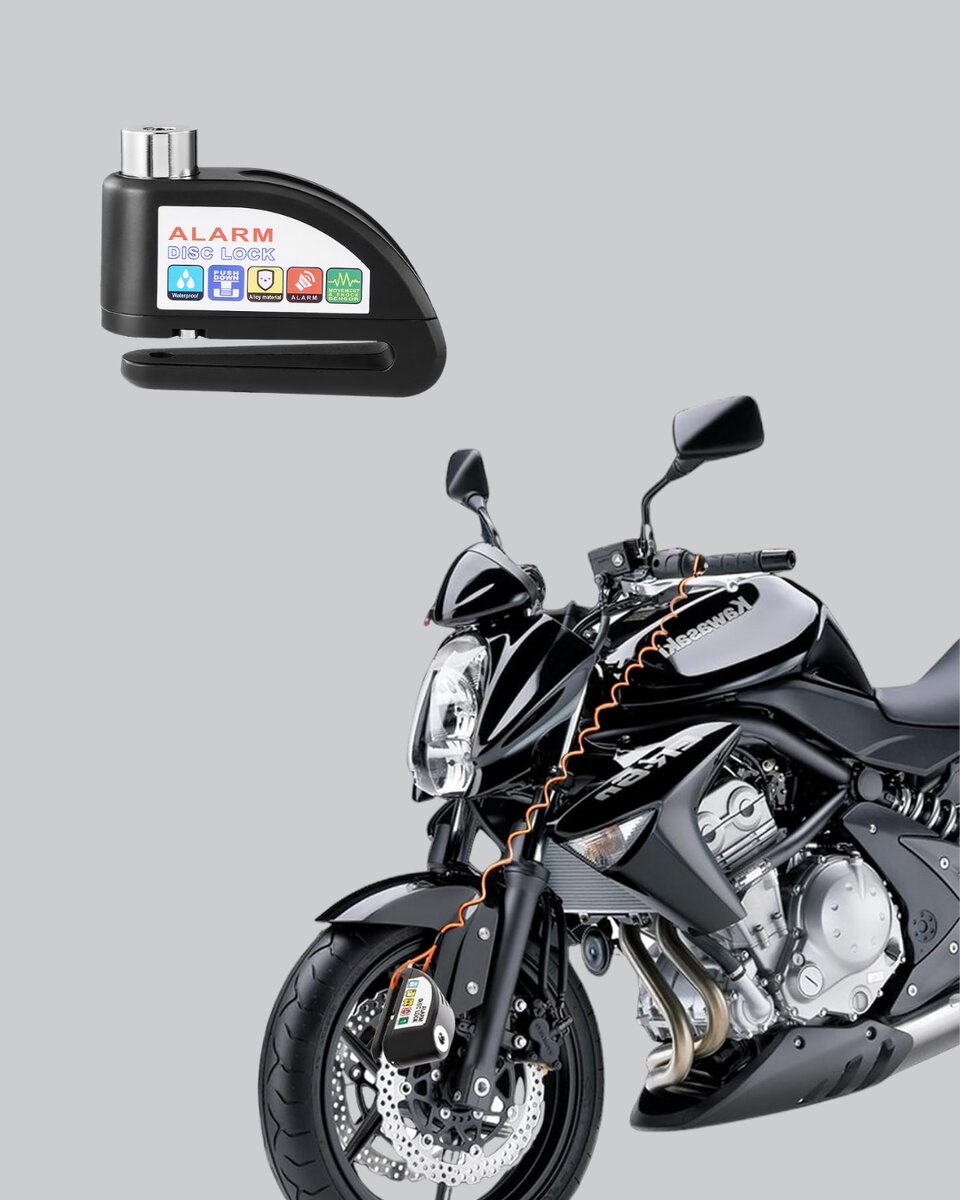 110 dB Alarmlı Disk Fren Kilidi Su Geçirmez Çelik Gövde Motosiklet Güvenlik 4 110 dB Alarmlı Disk Fren Kilidi Su Geçirmez Çelik Gövde Motosiklet Güvenlik - Görsel 4