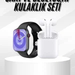 Yeni Nesil Akıllı Saat Ve Kulaklık Seti Gümüş Kasa Zarif Tasarım Çok Fonksiyonlu