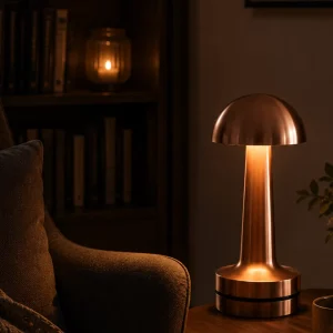 Dokunmatik Mantar Gece Lambası Bronz LED Masa Aydınlatması
