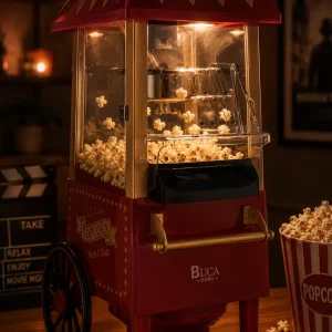 Yağsız Mısır Patlatma Makinesi Sıcak Hava Popcorn Makinesi Nostaljik Tasarım