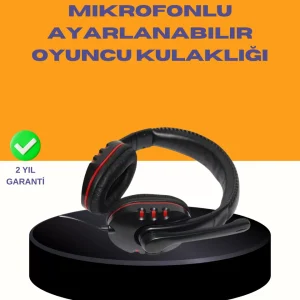 Kırmızı Stereo Kulaklık Yüksek Ses Performansı Dayanıklı Kablo ve Mikrofonlu Tasarım