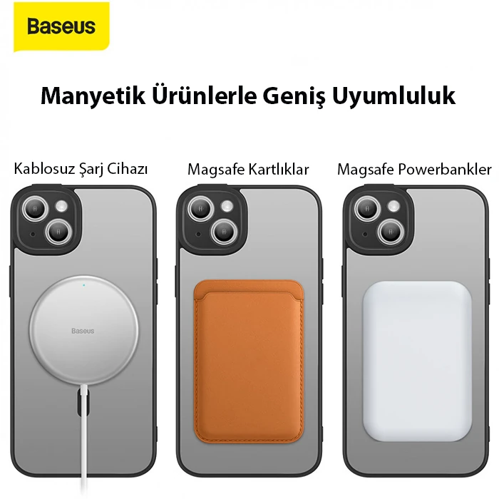 Baseus Frame Series iPhone 14 6.1 Kamera Koruyuculu Magsafe Kılıf + Tempered Ekran Koruyucu Set 4 Baseus Frame Series iPhone 14 6.1 Kamera Koruyuculu Magsafe Kılıf + Tempered Ekran Koruyucu Set - Görsel 4