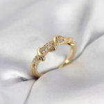 Gold Renk Zirkon Taşlı Sarmal Yılan Model Kadın Yüzük 5886