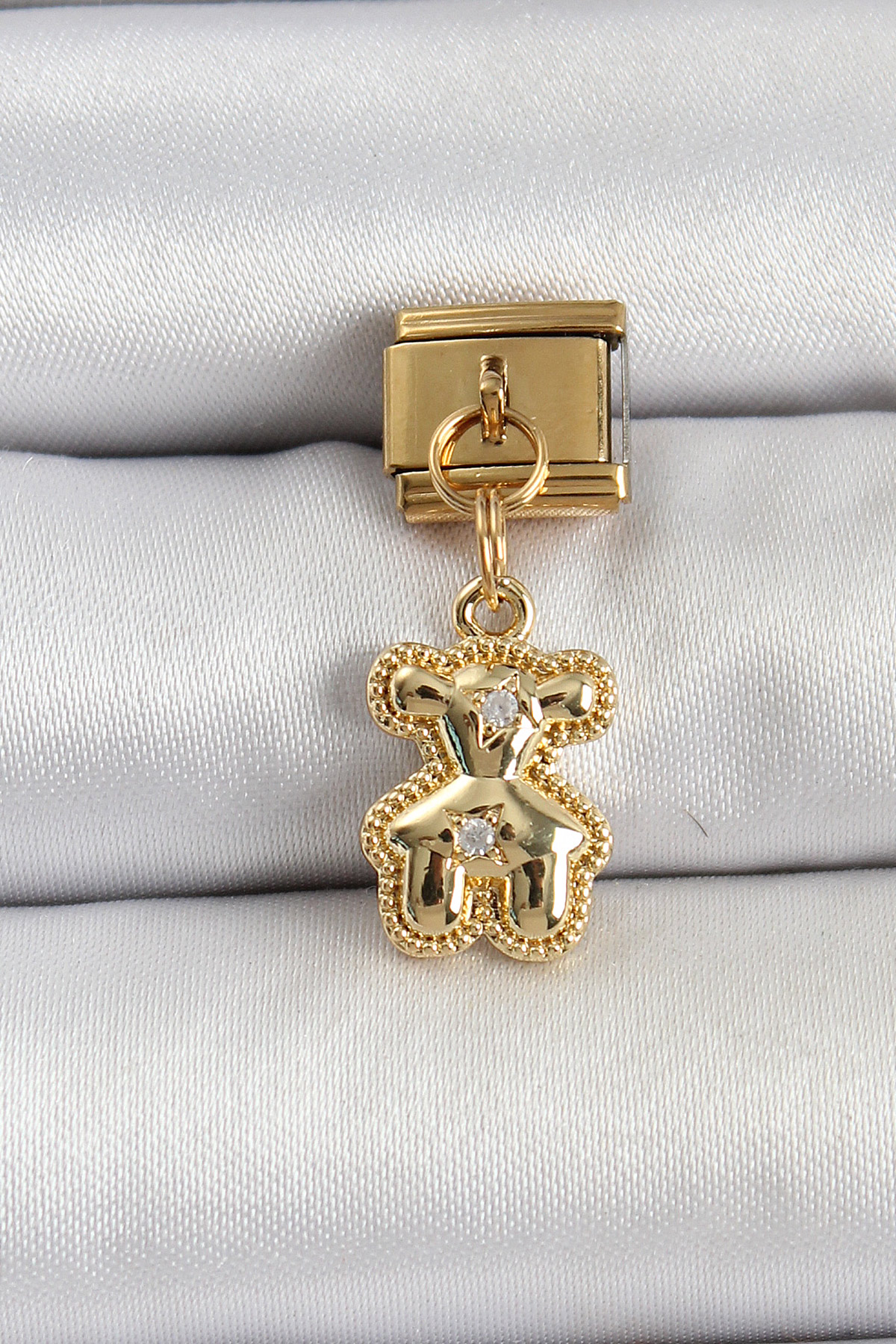 316L Çelik Sallantılı Zirkon Taşlı Ayıcık Model Gold Renk Nomination Charm 5886 1 316L Çelik Sallantılı Zirkon Taşlı Ayıcık Model Gold Renk Nomination Charm 5886