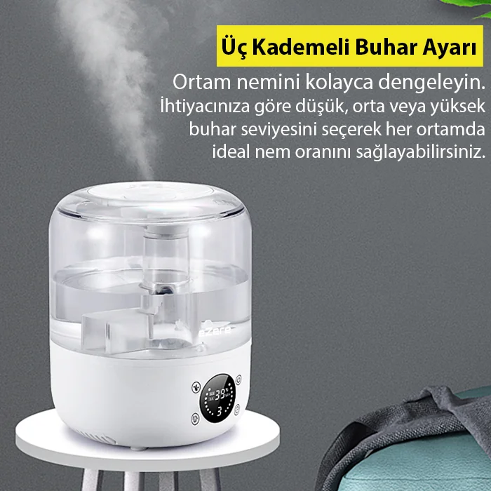Ezere TH-413 Akıllı Dijital Hava Nemlendirici | 3L Kapasite, Dokunmatik Panel, Uzaktan Kumanda, Sessiz Çalışma-(5775) 3 Ezere TH-413 Akıllı Dijital Hava Nemlendirici | 3L Kapasite, Dokunmatik Panel, Uzaktan Kumanda, Sessiz Çalışma-(5775) - Görsel 3