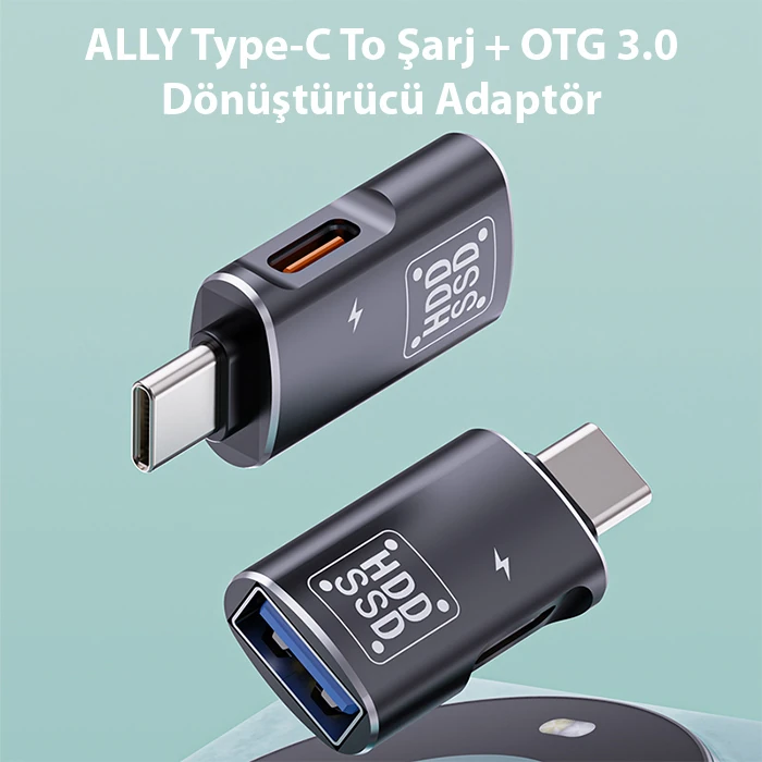 ALLY Type-C To Şarj + OTG 3.0 Dönüştürücü Adaptör-(5775) 2 ALLY Type-C To Şarj + OTG 3.0 Dönüştürücü Adaptör-(5775) - Görsel 2