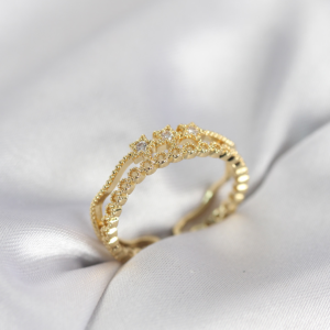 Haydiburaya 103 Gold Renk Minimal Yıldızlı Model Kadın Yüzük 5886