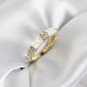Haydiburaya 102 Zirkon Taşlı Kemik Model Gold Renk Kadın Yüzük 5886