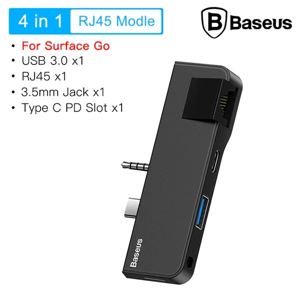 Baseus Multifunctional HUB Surface Go(Type-C+Audio to RJ45+USB3.0+Type-C(data)+Audio) 1 Baseus Multifunctional HUB Surface Go(Type-C+Audio to RJ45+USB3.0+Type-C(data)+Audio)