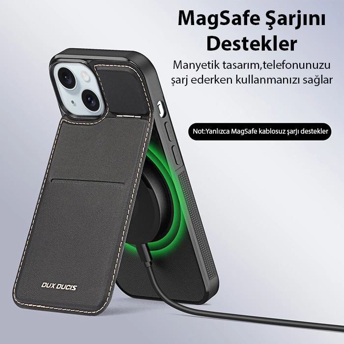 Dux Ducis iPhone 14 Plus Rafi Series MagSafe Premium Deri Kılıf-(5775) 4 Dux Ducis iPhone 14 Plus Rafi Series MagSafe Premium Deri Kılıf-(5775) - Görsel 4