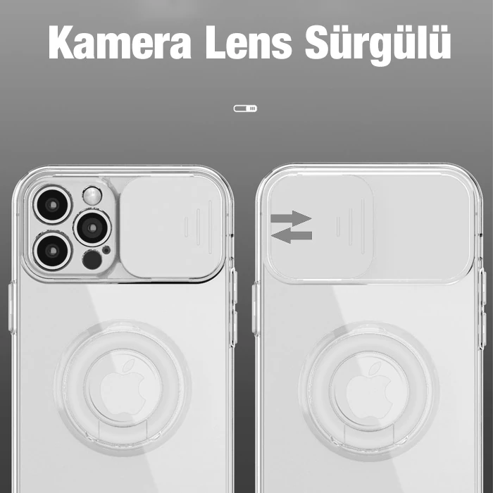 Ally iPhone 13 Pro 6.1 inç Kılıf Sürgülü Kamera Lens Korumalı Yüzük Standlı Silikon Kılıf-(5775) 4 Ally iPhone 13 Pro 6.1 inç Kılıf Sürgülü Kamera Lens Korumalı Yüzük Standlı Silikon Kılıf-(5775) - Görsel 4