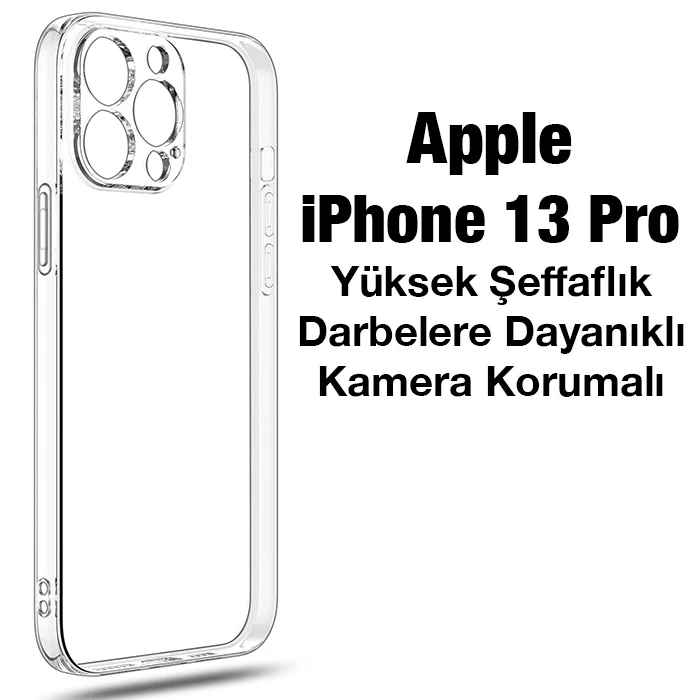 Ally Space iPhone 13 Pro 6.1inç Kamera Korumalı Premium Silikon Şeffaf Kılıf 2 Ally Space iPhone 13 Pro 6.1inç Kamera Korumalı Premium Silikon Şeffaf Kılıf - Görsel 2