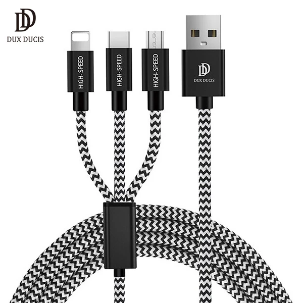 DUX DUCIS 3in1 Usb Type C-İPhone Ve Mikro Kopmaz Usb kablo Hızlı Şarj-(5775) 1 DUX DUCIS 3in1 Usb Type C-İPhone Ve Mikro Kopmaz Usb kablo Hızlı Şarj-(5775)