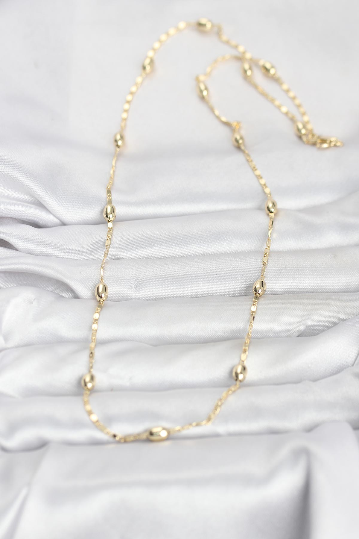 CM 14K Gold Renk Damla Topçuklu Zincir Model 60 cm Kadın Kolye 5886 2 CM 14K Gold Renk Damla Topçuklu Zincir Model 60 cm Kadın Kolye 5886 - Görsel 2