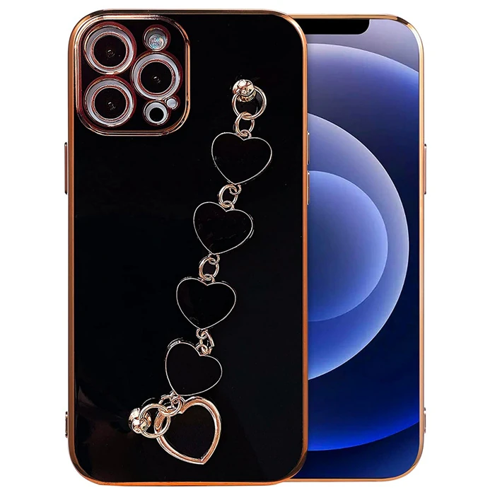 Ally iPhone 12 Pro 6.1inç Kılıf Kalp Bileklik Tutuculu Lüx Silikon Askılı Kılıf 1 Ally iPhone 12 Pro 6.1inç Kılıf Kalp Bileklik Tutuculu Lüx Silikon Askılı Kılıf