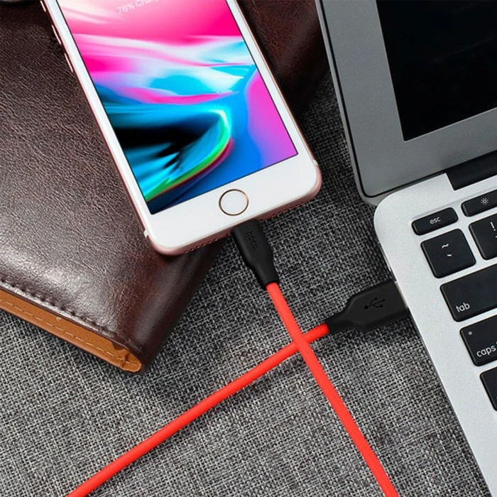 HOCO X21 USB to iPhone Lightning 2A Silikon Hızlı Şarj ve Data Kablosu 3 HOCO X21 USB to iPhone Lightning 2A Silikon Hızlı Şarj ve Data Kablosu - Görsel 3