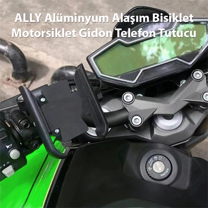 ALLY Alüminyum Alaşım Bisiklet Motorsiklet Gidon Telefon Tutucu-(5775) 2 ALLY Alüminyum Alaşım Bisiklet Motorsiklet Gidon Telefon Tutucu-(5775) - Görsel 2