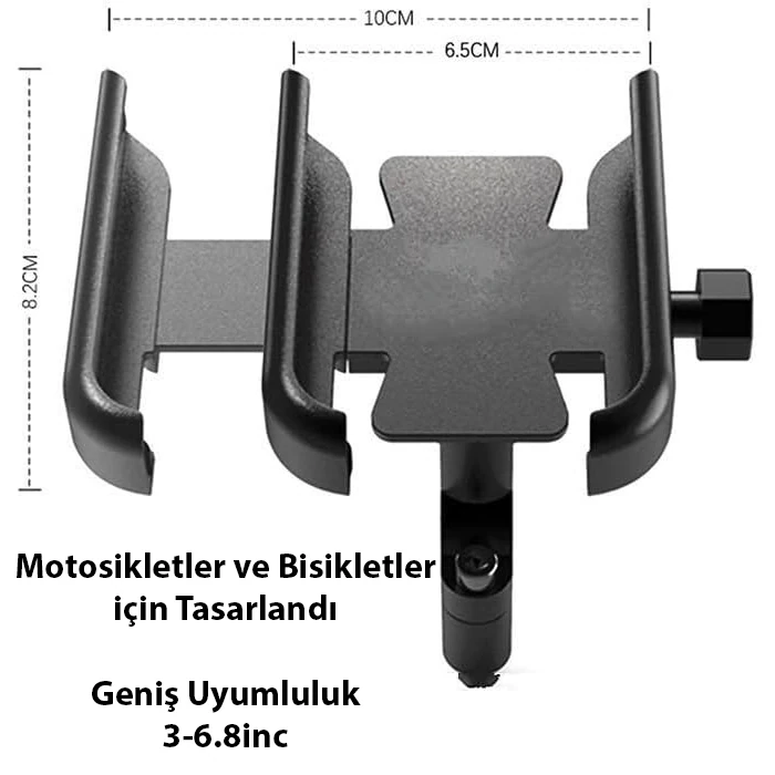 ALLY Alüminyum Alaşım Bisiklet Motorsiklet Gidon Telefon Tutucu-(5775) 3 ALLY Alüminyum Alaşım Bisiklet Motorsiklet Gidon Telefon Tutucu-(5775) - Görsel 3