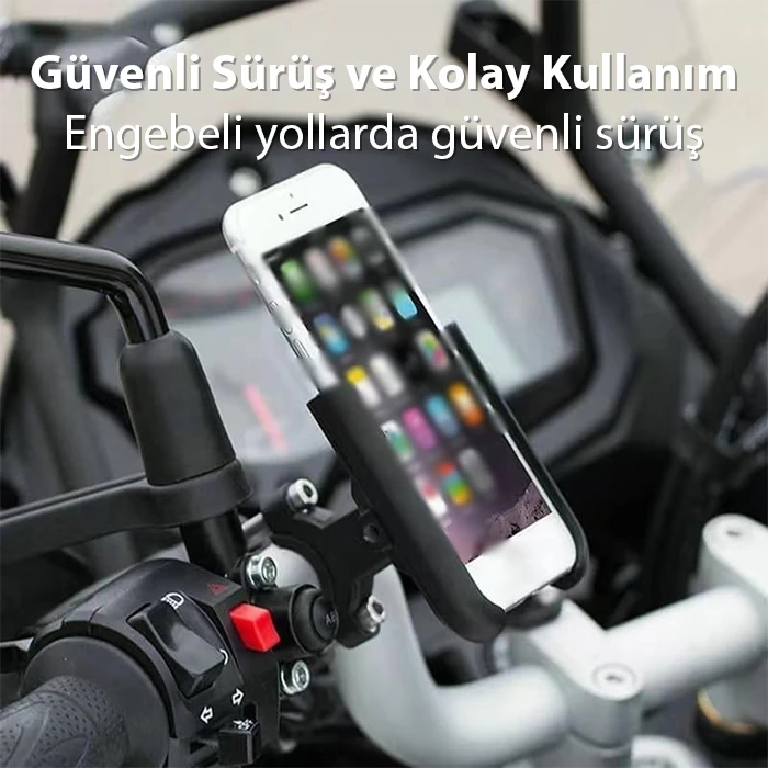 ALLY Alüminyum Alaşım Bisiklet Motorsiklet Gidon Telefon Tutucu-(5775) 4 ALLY Alüminyum Alaşım Bisiklet Motorsiklet Gidon Telefon Tutucu-(5775) - Görsel 4