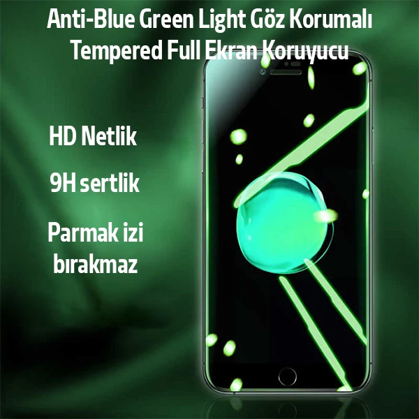 ALLY İPhone 8 Plus 7 Plus Anti -Blue Green Light Göz Korumalı Tempered Full Ekran Koruyucu 4 ALLY İPhone 8 Plus 7 Plus Anti -Blue Green Light Göz Korumalı Tempered Full Ekran Koruyucu - Görsel 4