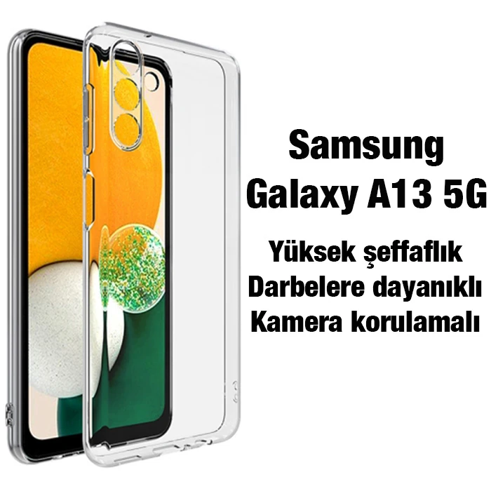 Ally SM Galaxy A13 5G Kılıf Kamera Korumalı Ultra İnce Şeffaf Silikon 2 Ally SM Galaxy A13 5G Kılıf Kamera Korumalı Ultra İnce Şeffaf Silikon - Görsel 2