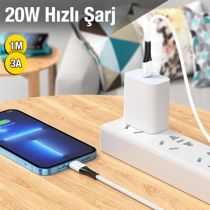 HOCO X82 20W Type-C to Lightning iPhone Hızlı Şarj Kablosu Data Kablosu-(5775) 4 HOCO X82 20W Type-C to Lightning iPhone Hızlı Şarj Kablosu Data Kablosu-(5775) - Görsel 4