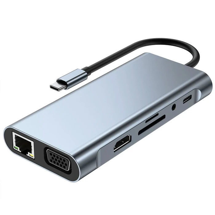 ALLY BYL-2110 11in1 Multifonksiyonlu Type-C Hub Adaptör Dönüştürücü 2 ALLY BYL-2110 11in1 Multifonksiyonlu Type-C Hub Adaptör Dönüştürücü - Görsel 2