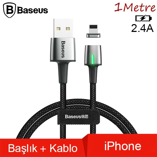 Baseus Zinc Magnetic Usb Kablo Şarj İPhone 14-13-12-11 1Metre 1 Baseus Zinc Magnetic Usb Kablo Şarj İPhone 14-13-12-11 1Metre