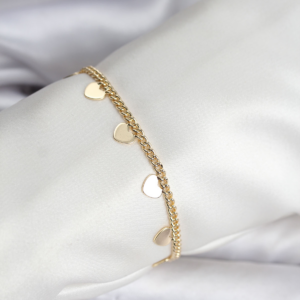 14K Gold Renk Kaplama Kalpli Model CM Kadın Bileklik 5886