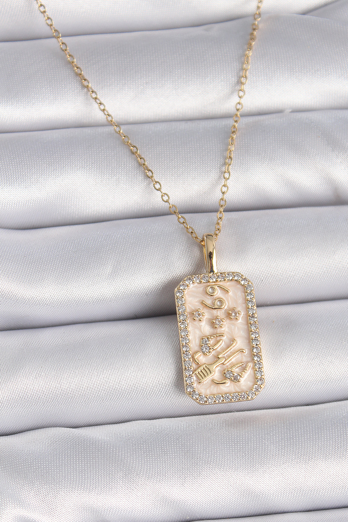 316L Çelik Gold Renk Zincir Yengeç Burcu Zirkon Taşlı Kadın Kolye 5886 1 316L Çelik Gold Renk Zincir Yengeç Burcu Zirkon Taşlı Kadın Kolye 5886