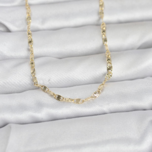 CM 14K Gold Renk Lazerli Gemici Zincir Model 60 cm Kadın Kolye 5886