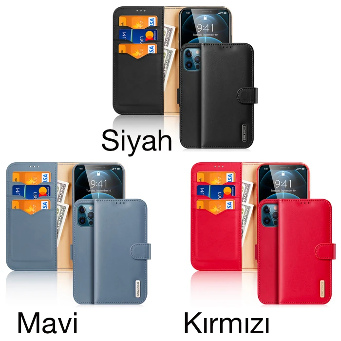 Dux Ducis iPhone 12 Pro Max Kılıf Mıknatıslı Cüzdanlı Deri Kılıf Hivo Series 3 Dux Ducis iPhone 12 Pro Max Kılıf Mıknatıslı Cüzdanlı Deri Kılıf Hivo Series - Görsel 3