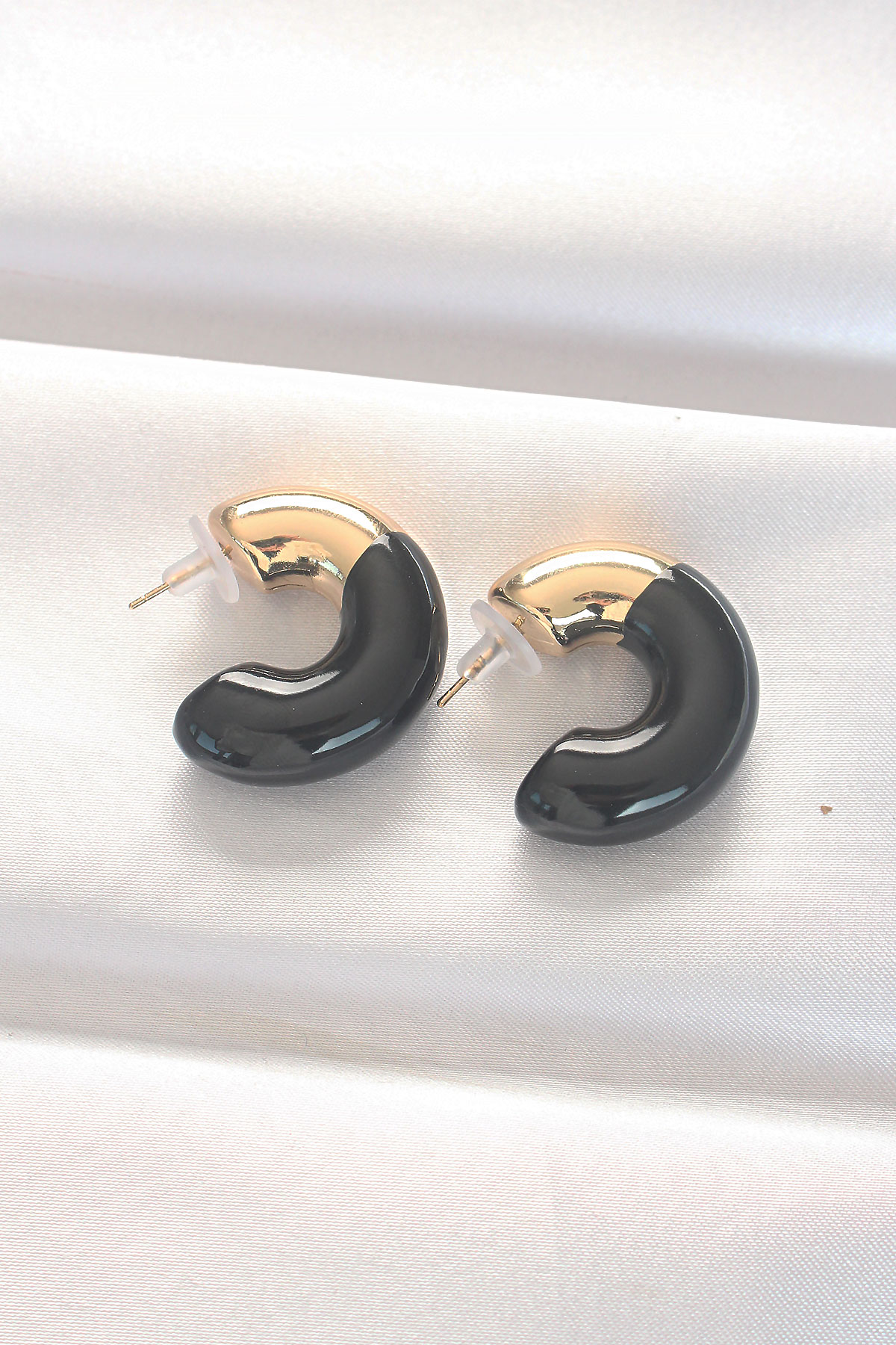 CCB Siyah Gold Çift Renk Küpe 5886 1 CCB Siyah Gold Çift Renk Küpe 5886