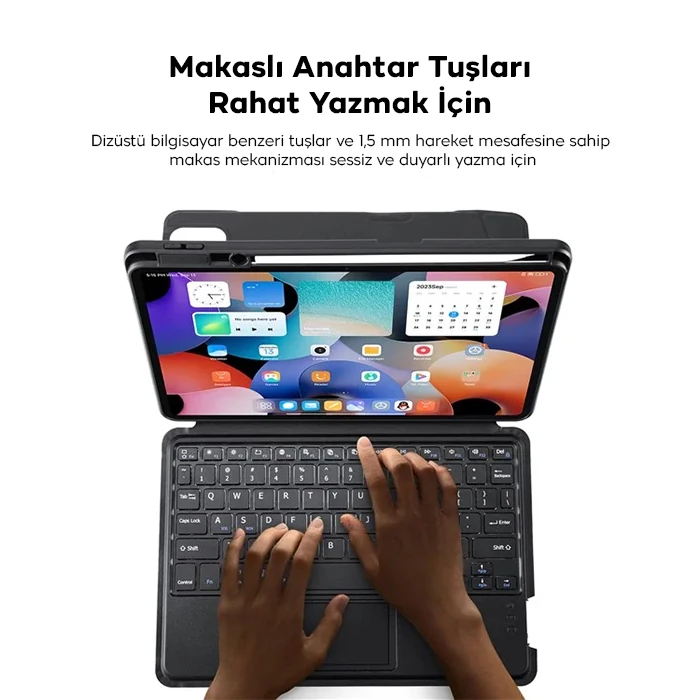 DUX DUCIS Galaxy Tab S8+ / S7+ / S7 FE İçin Ayrılabilir Bluetooth Klavye Touchpad PU Deri Kılıf 4 DUX DUCIS Galaxy Tab S8+ / S7+ / S7 FE İçin Ayrılabilir Bluetooth Klavye Touchpad PU Deri Kılıf - Görsel 4