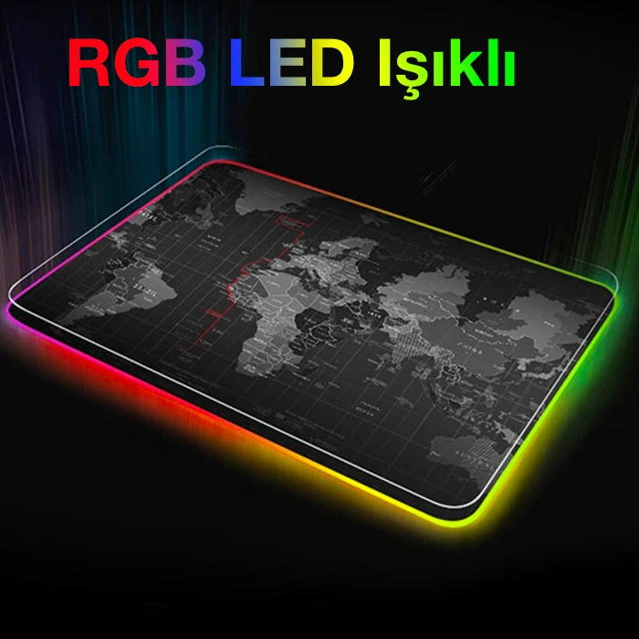 ALLY Dünya Desenli RGB Led Işıklı Oyuncu Mouse Pad 300*250*4MM-(5775) 3 ALLY Dünya Desenli RGB Led Işıklı Oyuncu Mouse Pad 300*250*4MM-(5775) - Görsel 3