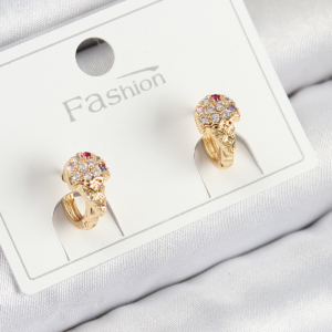 Haydiburaya 103 Pirinç Zirkon Taşlı Dondurma Model Gold Renk Çocuk Küpe 5886