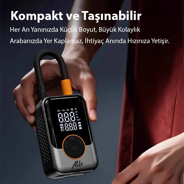 ALLY ST-221D Pro Akıllı Hava Kompresörü Araç kablosuz hava pompası-(5775) 2 ALLY ST-221D Pro Akıllı Hava Kompresörü Araç kablosuz hava pompası-(5775) - Görsel 2
