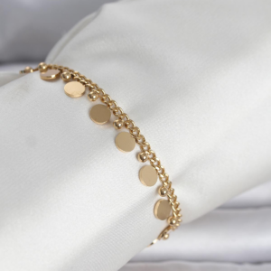 316L Çelik Gold Renk Pullu Model Kadın Bileklik 5886