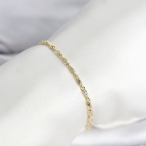 CM 14K Gold Renk Burgu Zincirli Model Kadın Bileklik 5886