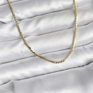 14K Gold Renk Kaplama Ezme Zincir Model CM Kadın Kolye 5886
