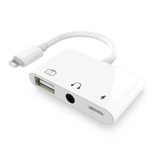 3in1 İPhone-İPAD lightning To Kulakılık ve Usb Kamera Okuyucu Otg 1 3in1 İPhone-İPAD lightning To Kulakılık ve Usb Kamera Okuyucu Otg
