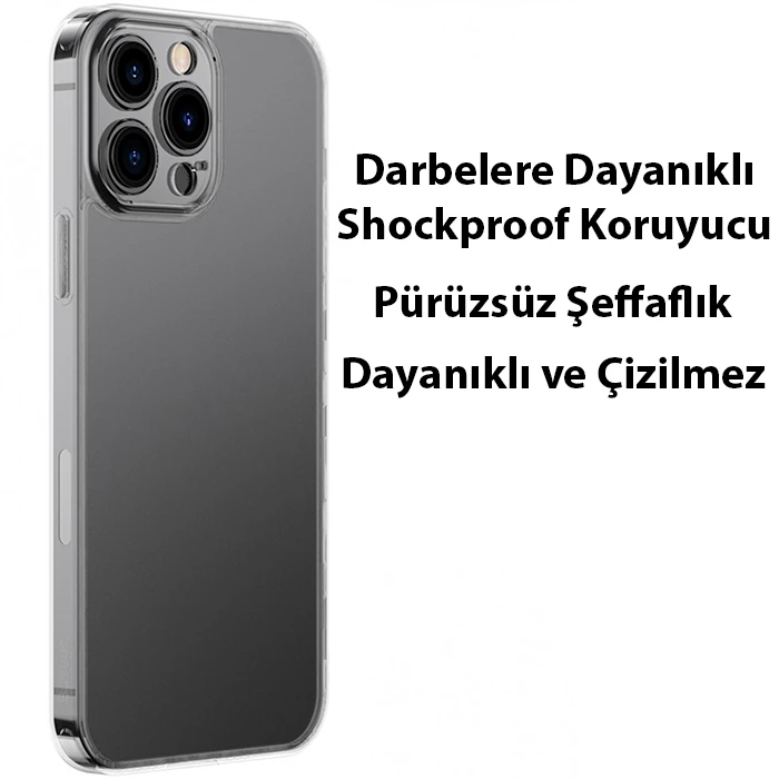 Baseus Frosted Glass iPhone 13 Pro Max 6.7inch Shockproof Koruyucu Kılıf 2 Baseus Frosted Glass iPhone 13 Pro Max 6.7inch Shockproof Koruyucu Kılıf - Görsel 2