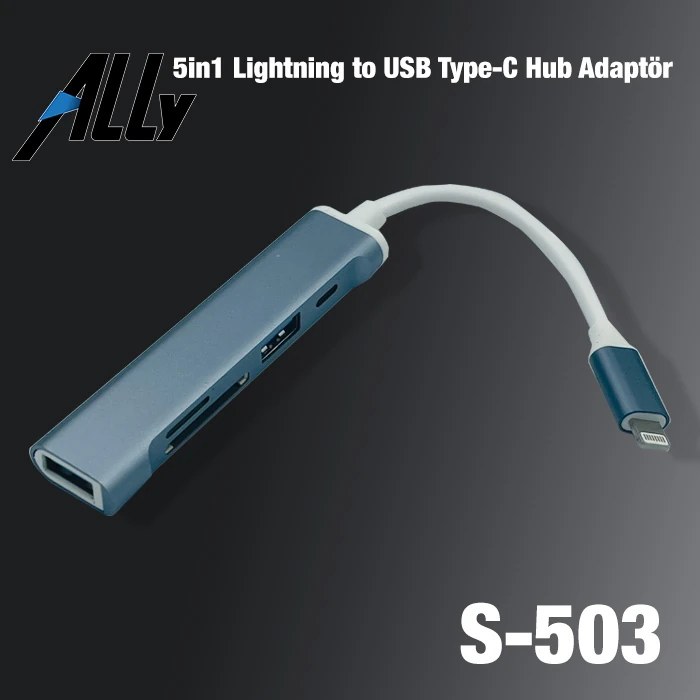 Ally S-503 5in1 Lightning to USB + SD Kart Hub Adaptör Çevirici Dönüştürücü 3 Ally S-503 5in1 Lightning to USB + SD Kart Hub Adaptör Çevirici Dönüştürücü - Görsel 3