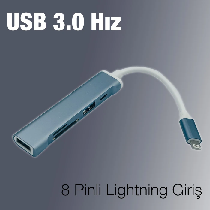 Ally S-503 5in1 Lightning to USB + SD Kart Hub Adaptör Çevirici Dönüştürücü 4 Ally S-503 5in1 Lightning to USB + SD Kart Hub Adaptör Çevirici Dönüştürücü - Görsel 4