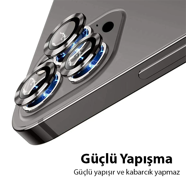 ALLY İPhone 13 Pro -13 Pro Max 3D Metal Çerçeveli Kamera Lens Koruyucu 3 ALLY İPhone 13 Pro -13 Pro Max 3D Metal Çerçeveli Kamera Lens Koruyucu - Görsel 3